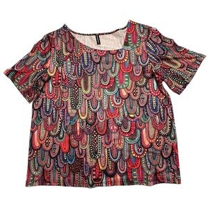 Just Fashion Now Hippie XL Contemporary Artistic Tunic Eclectic Summer Blouse